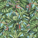 Tropical Print Wallpaper - Blue / Green - by Galerie. Click for more details and a description.