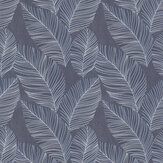 Quill Wallpaper - Blue / Silver - by Galerie. Click for more details and a description.