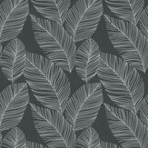Quill Wallpaper - Black / Silver - by Galerie. Click for more details and a description.