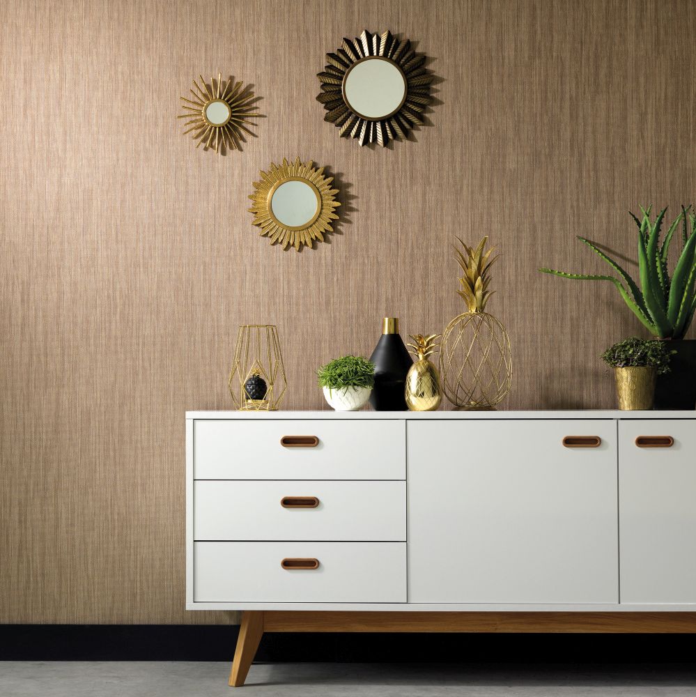 Rattan Texture Wallpaper - Brown - by Galerie