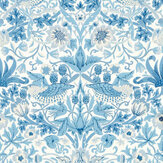 Strawberry Thief Wallpaper - Woad - by Morris. Click for more details and a description.
