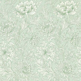 Chrysanthemum Toile Wallpaper - Willow - by Morris. Click for more details and a description.
