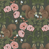 Kurre Wallpaper - Green/ Poppy - by Galerie. Click for more details and a description.