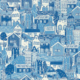 Papier peint Stockholm - Bleu immaculé - Scion. Cliquez pour en savoir plus et lire la description.