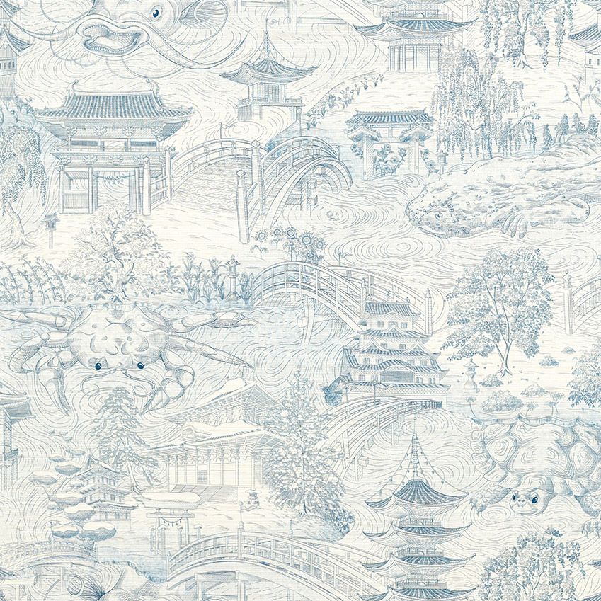 Eastern Palace Wallpaper - Indigo - by Zoffany