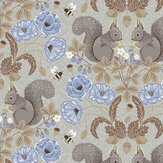 Kurre Wallpaper - Blue/ Brown - by Galerie. Click for more details and a description.