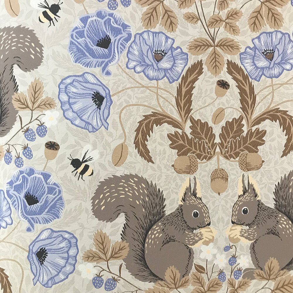 Kurre Wallpaper - Blue/ Brown - by Galerie
