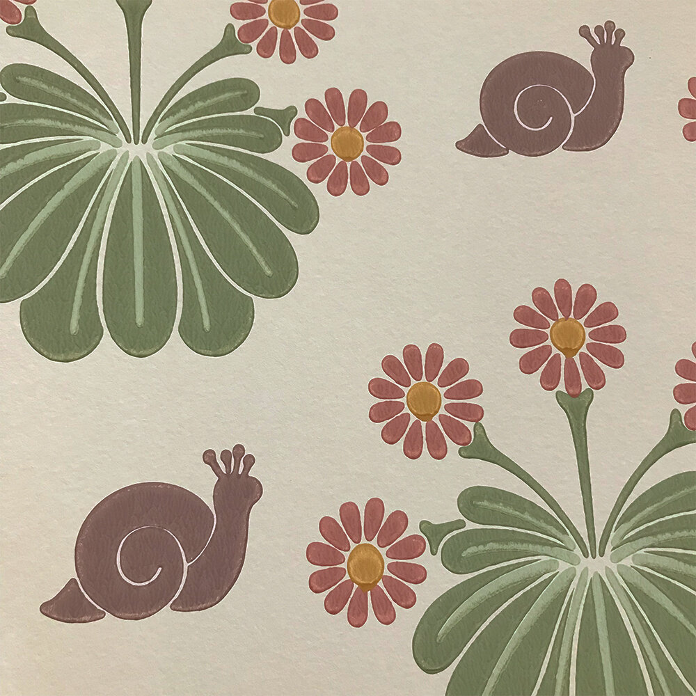 Burges Snail Wallpaper - Travertine - by Little Greene