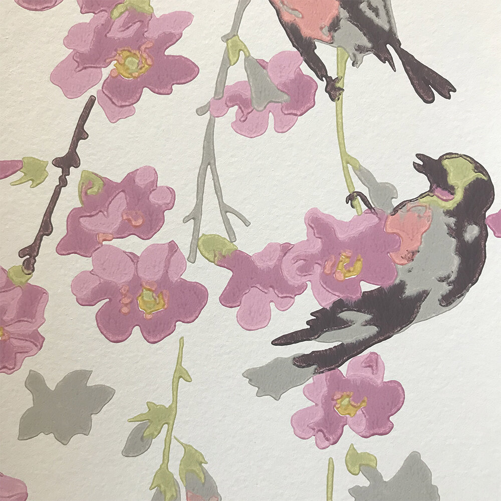 Massingberd Blossom Wallpaper - Mineral - by Little Greene
