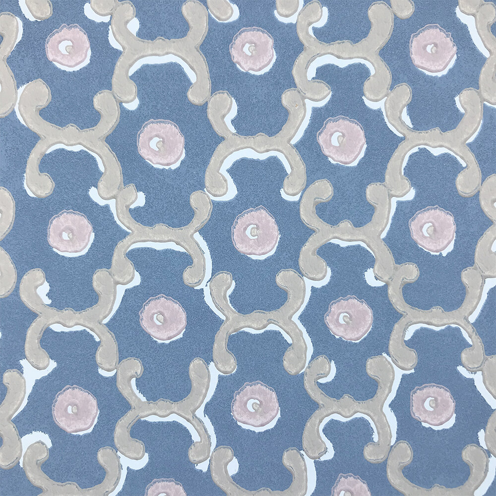 Moy Wallpaper - Blue - by Little Greene