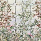 Katsura Mural - Olive/Coral/Charcoal - by Osborne & Little. Click for more details and a description.