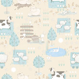 Farmland Wallpaper - Brown / Blue - by Galerie. Click for more details and a description.