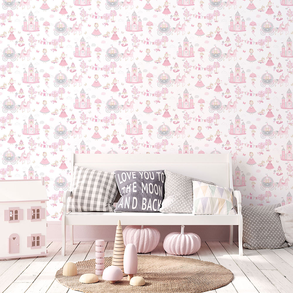 Fairytale Wallpaper - Pink - by Galerie
