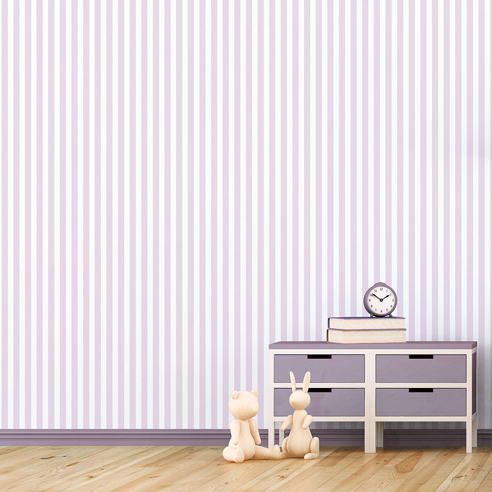 Regency Stripe Wallpaper - Purple - by Galerie