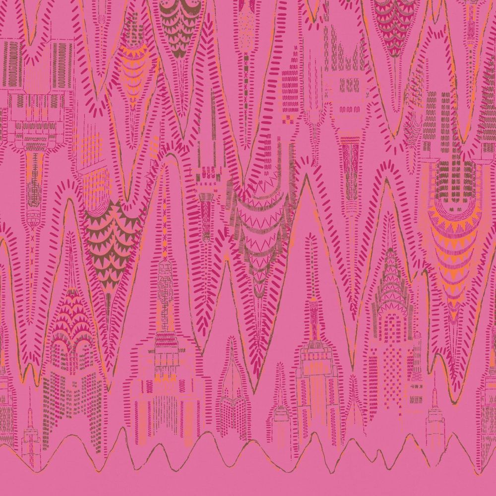Manhattan Mural - Hot Pink - by Rebel Walls
