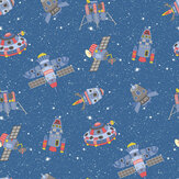 Spaceships Wallpaper - Blue - by Galerie. Click for more details and a description.