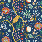 Jackfruit and the Beanstalk  Fabric - Midnight - by Scion. Click for more details and a description.