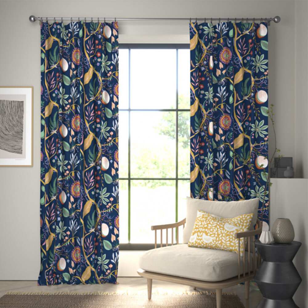 Jackfruit and the Beanstalk  Fabric - Midnight - by Scion