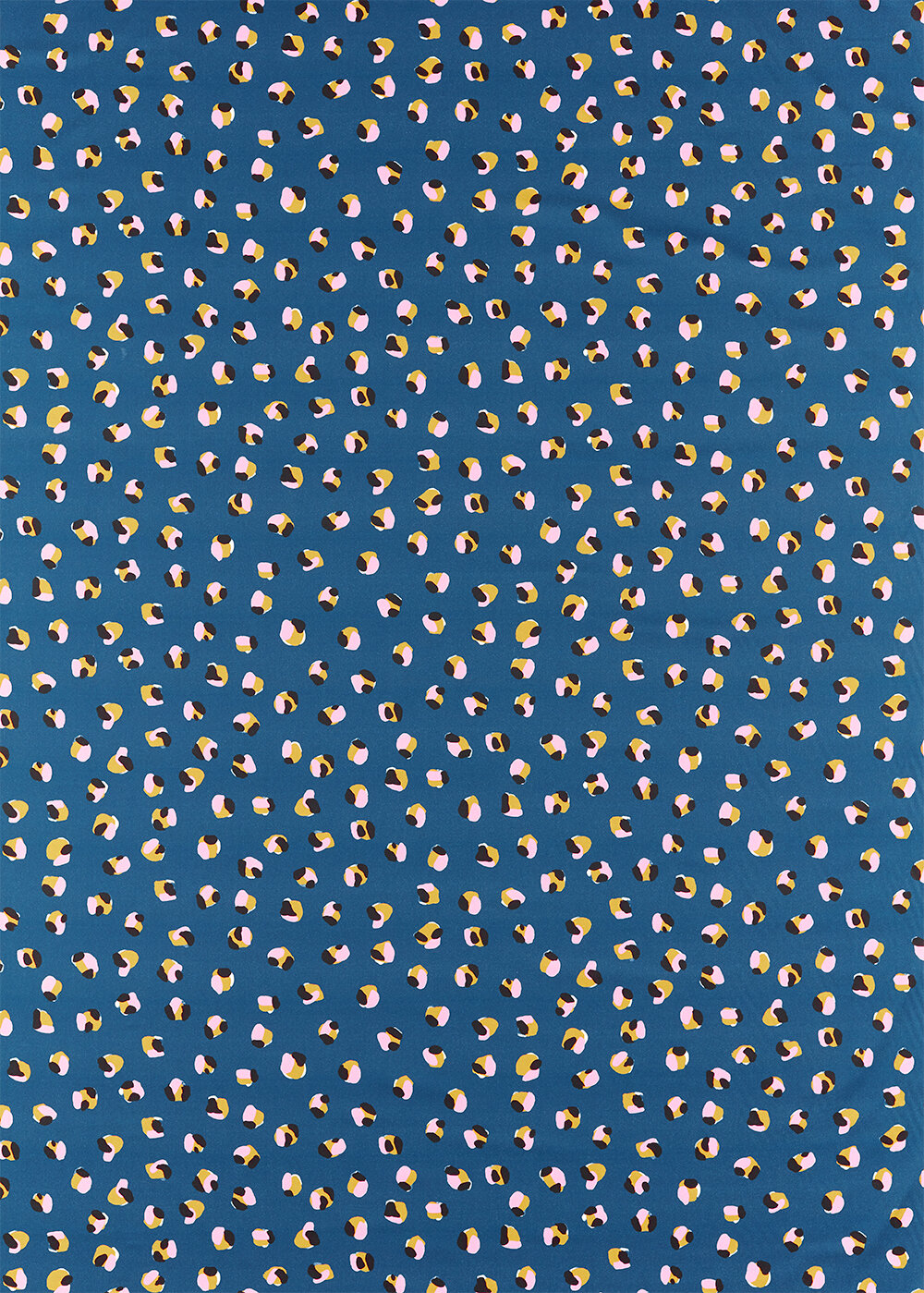Leopard Dots Fabric - Denim/ Milkshake - by Scion