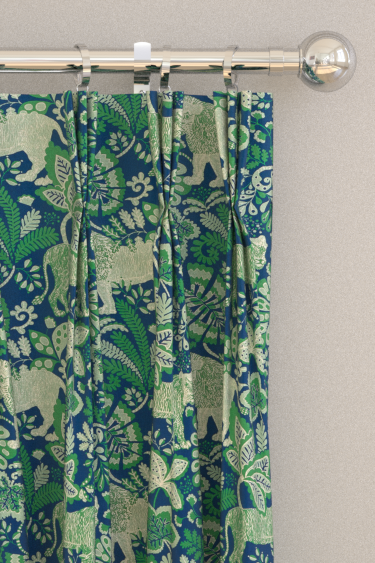 Rumble in the Jungle  Curtains - Midnight/ Mint Leaf - by Scion. Click for more details and a description.