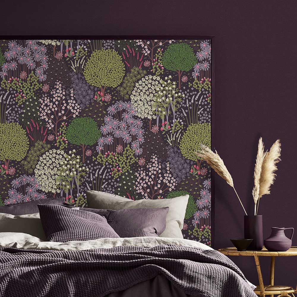 Fable Wallpaper - Plum - by Graham & Brown