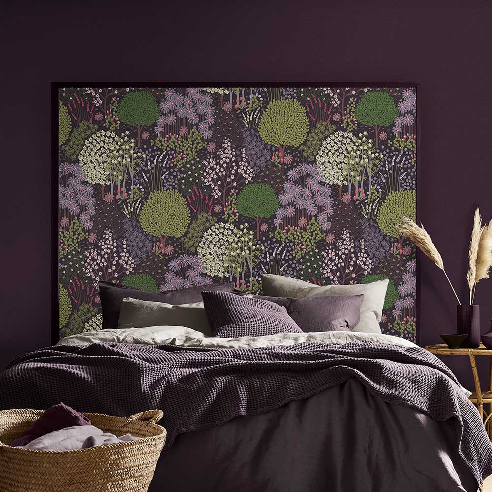 Fable Wallpaper - Plum - by Graham & Brown