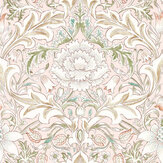 Severne Wallpaper - Cochineal / Willow  - by Morris. Click for more details and a description.