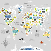 World Map Mural - Grey - by Kids @ Home. Click for more details and a description.