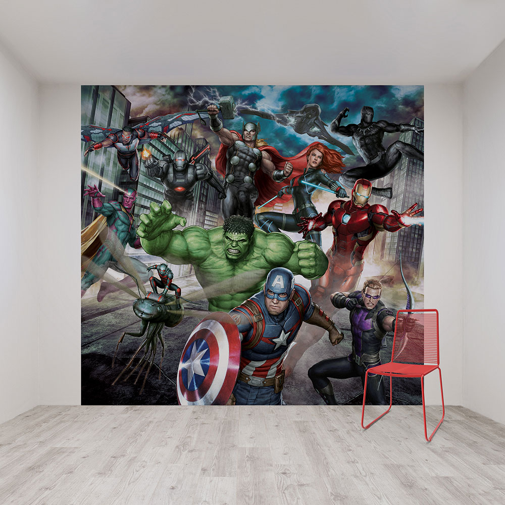 Marvel Avengers Assemble by Kids @ Home - Multi - Mural : Wallpaper Direct