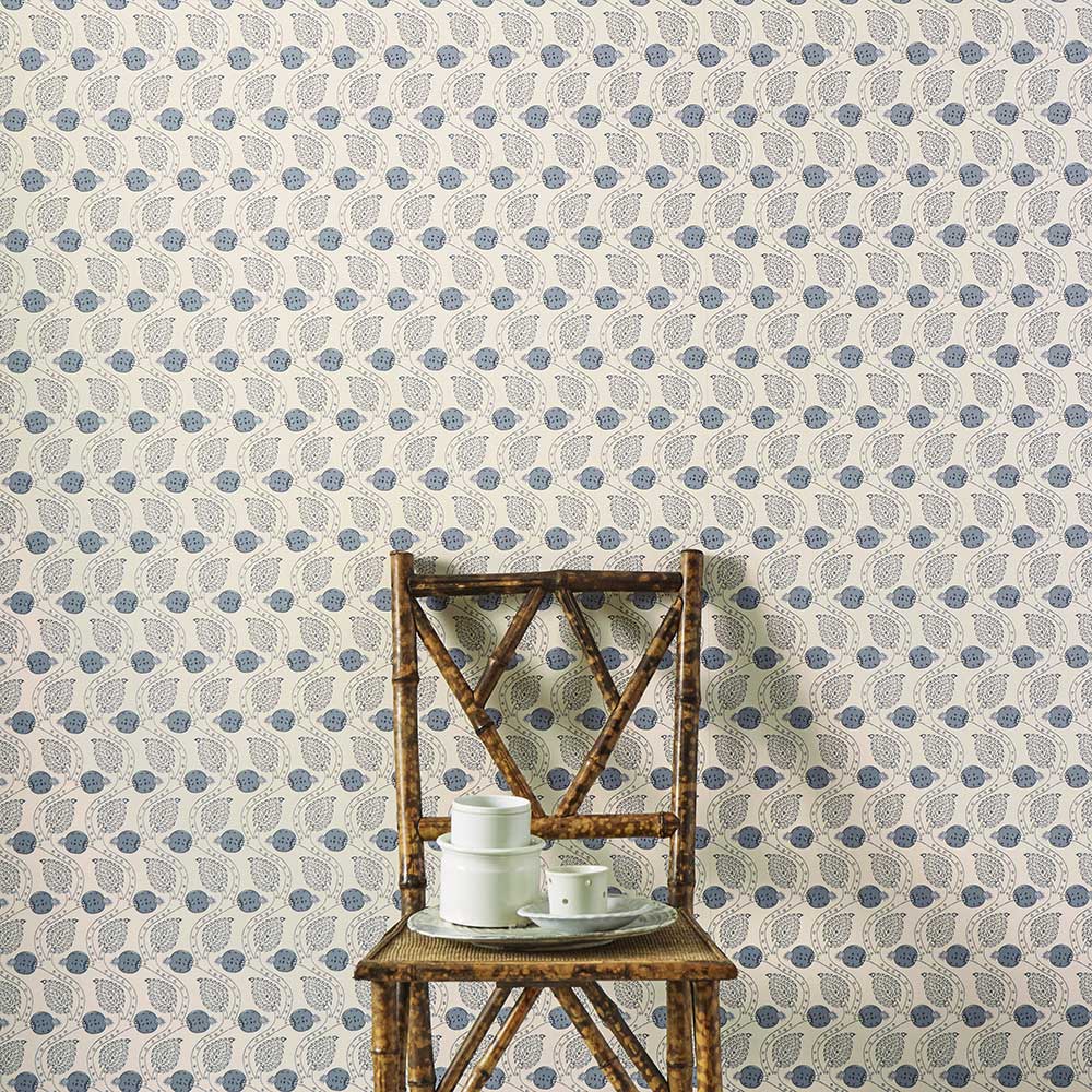 Ashmead Wallpaper - Blue - by Colefax and Fowler