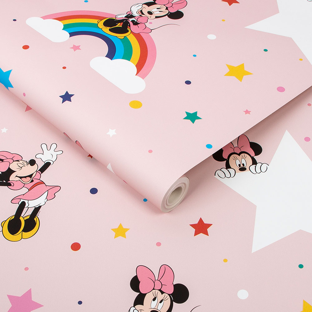 Rainbow Minnie Wallpaper - Pink - by Kids @ Home