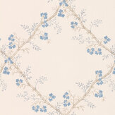 Trefoil Trellis Wallpaper - Blue - by Colefax and Fowler. Click for more details and a description.