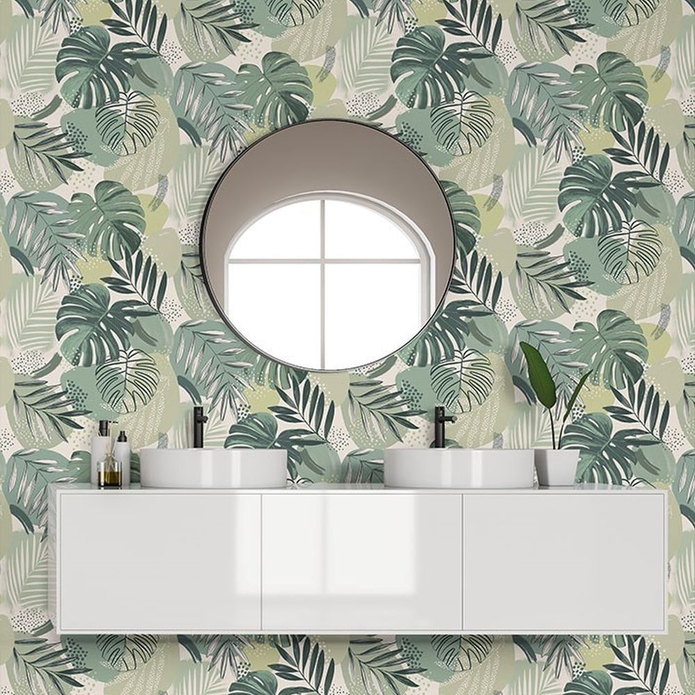 Abstract Jungle Wallpaper - Leaf Green - by Brand McKenzie