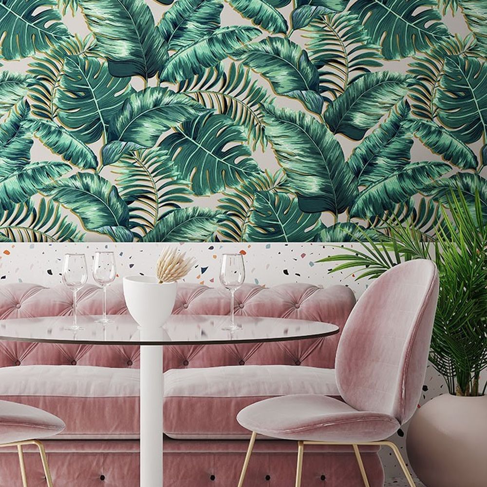 Banana Leaves Max Wallpaper - Blush Pink - by Brand McKenzie