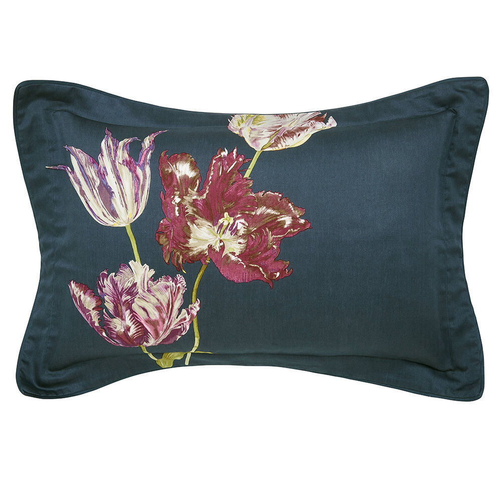 Tulipomania Oxford Pillowcase - Ink - by Sanderson
