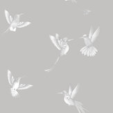 Exotic Birds Wallpaper - Concrete Grey - by Brand McKenzie. Click for more details and a description.