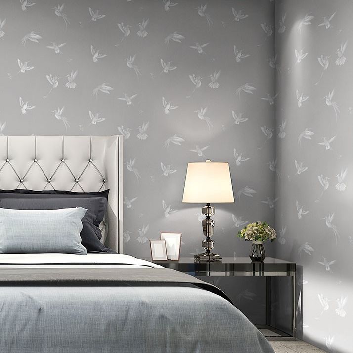 Exotic Birds Wallpaper - Concrete Grey - by Brand McKenzie