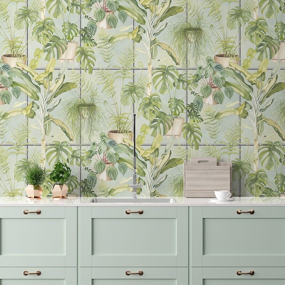 The Green House Wallpaper - House Green - by Brand McKenzie