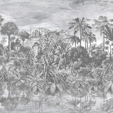 Papier peint Tropical Reflections - Noir et blanc - Brand McKenzie. Cliquez pour en savoir plus et lire la description.