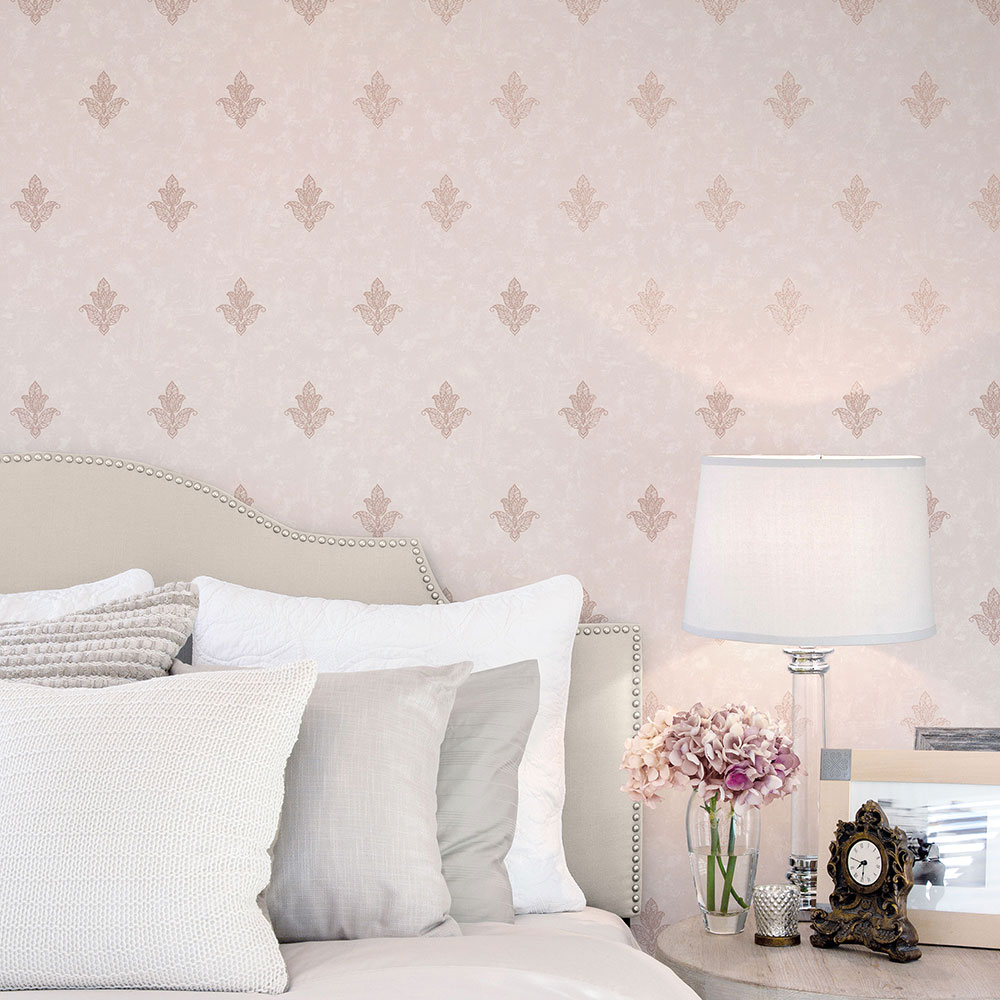 Mehndi Motif Wallpaper - Soft pink - by Galerie