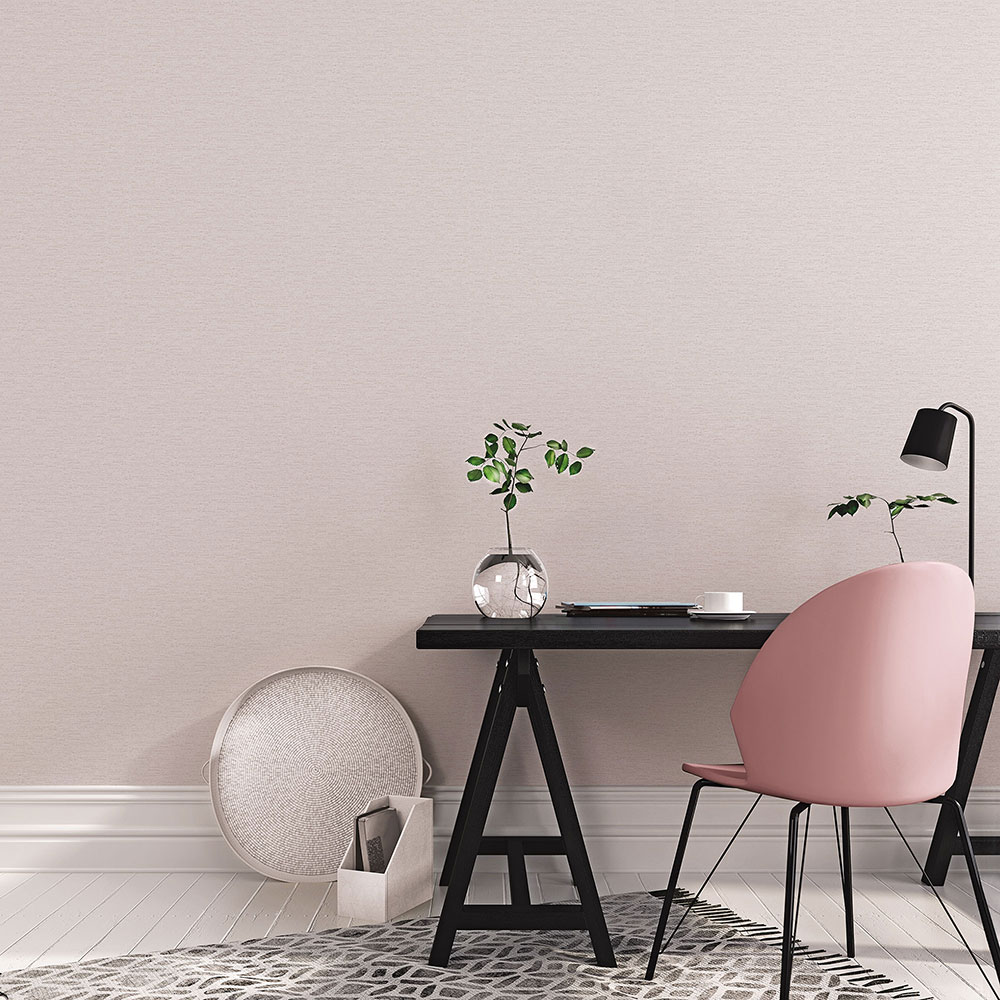 Mottled Metallic Plain Wallpaper - Soft pink - by Galerie