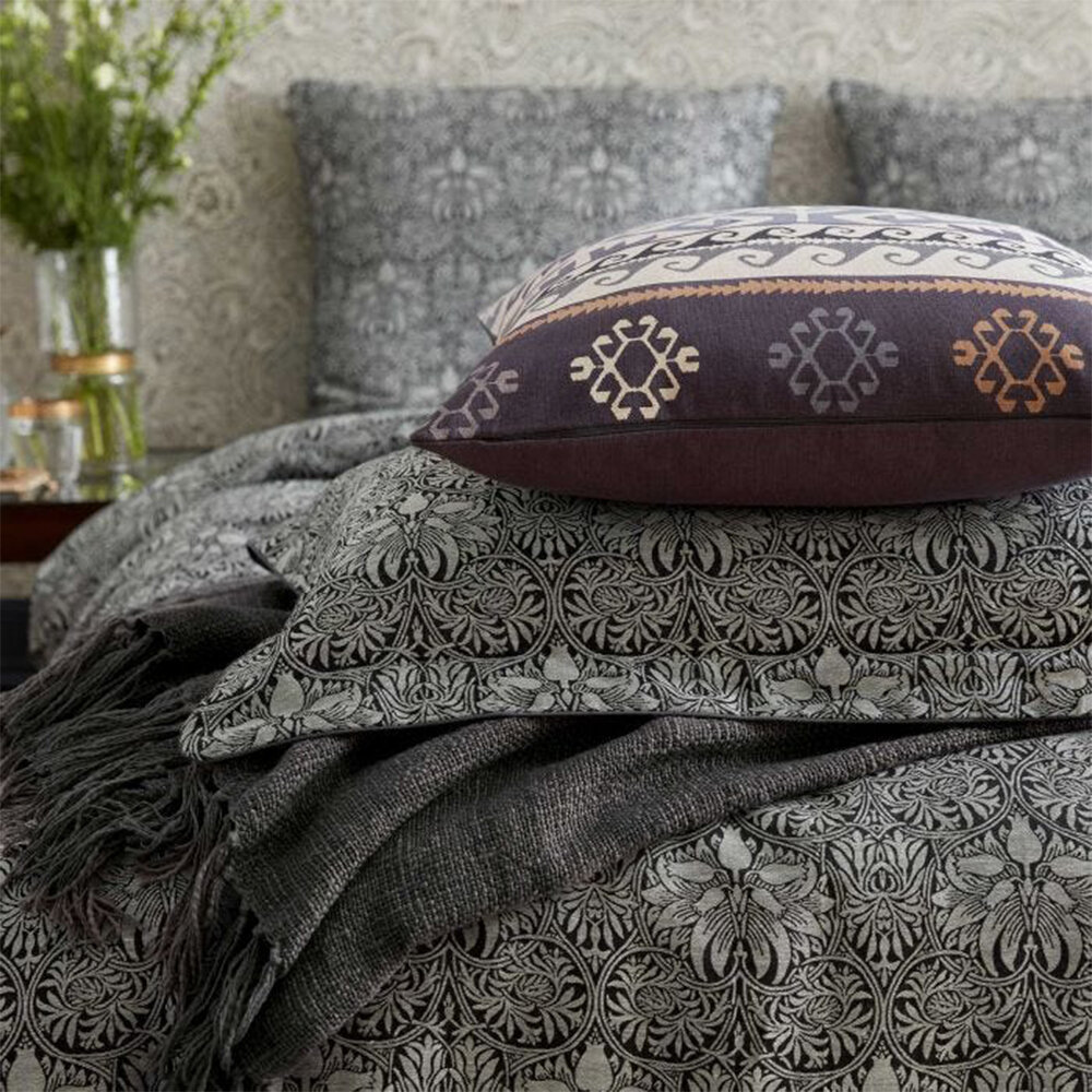 Crown Imperial Cushion - Charcoal and Linen - by Morris