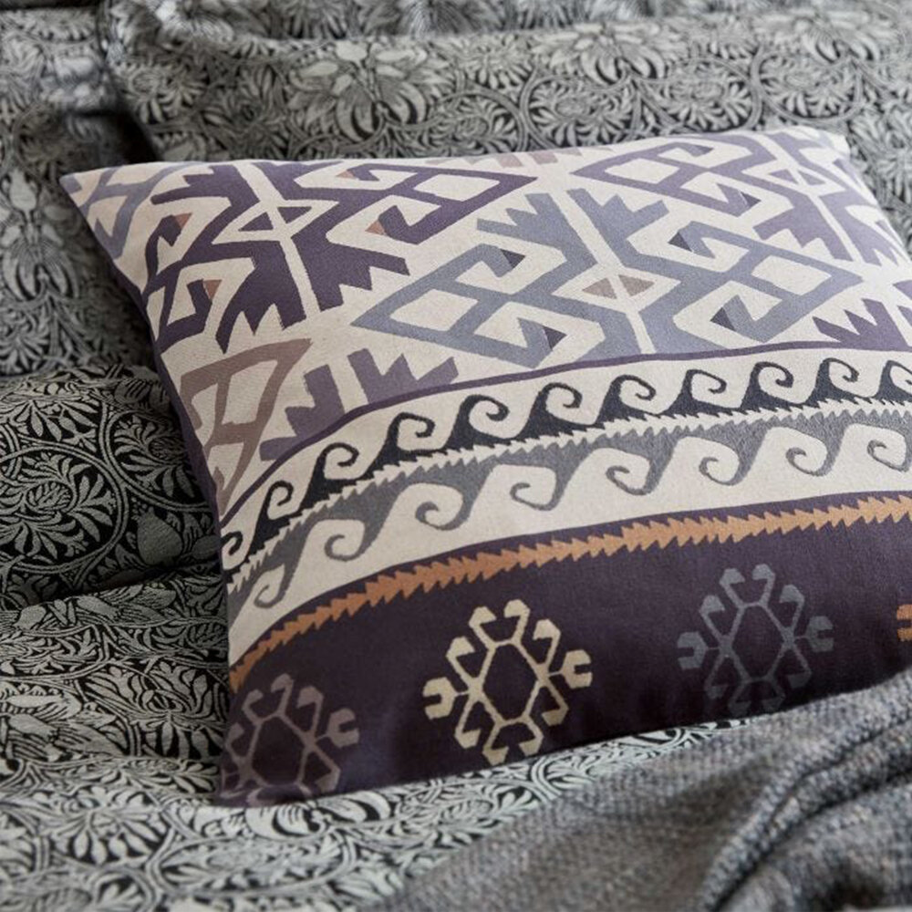 Crown Imperial Cushion - Charcoal and Linen - by Morris