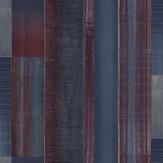 Agen Stripe Wallpaper - Blue / Maroon - by Galerie. Click for more details and a description.