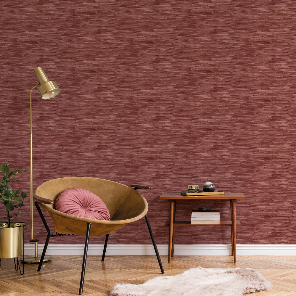 Bronze Effect Wallpaper - Red - by Galerie