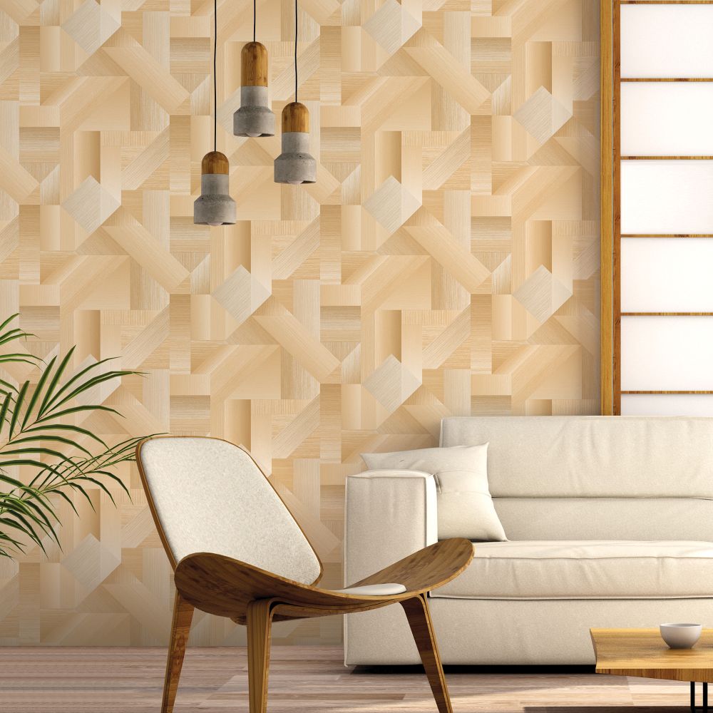 Shape Shifter Wallpaper - Gold - by Galerie