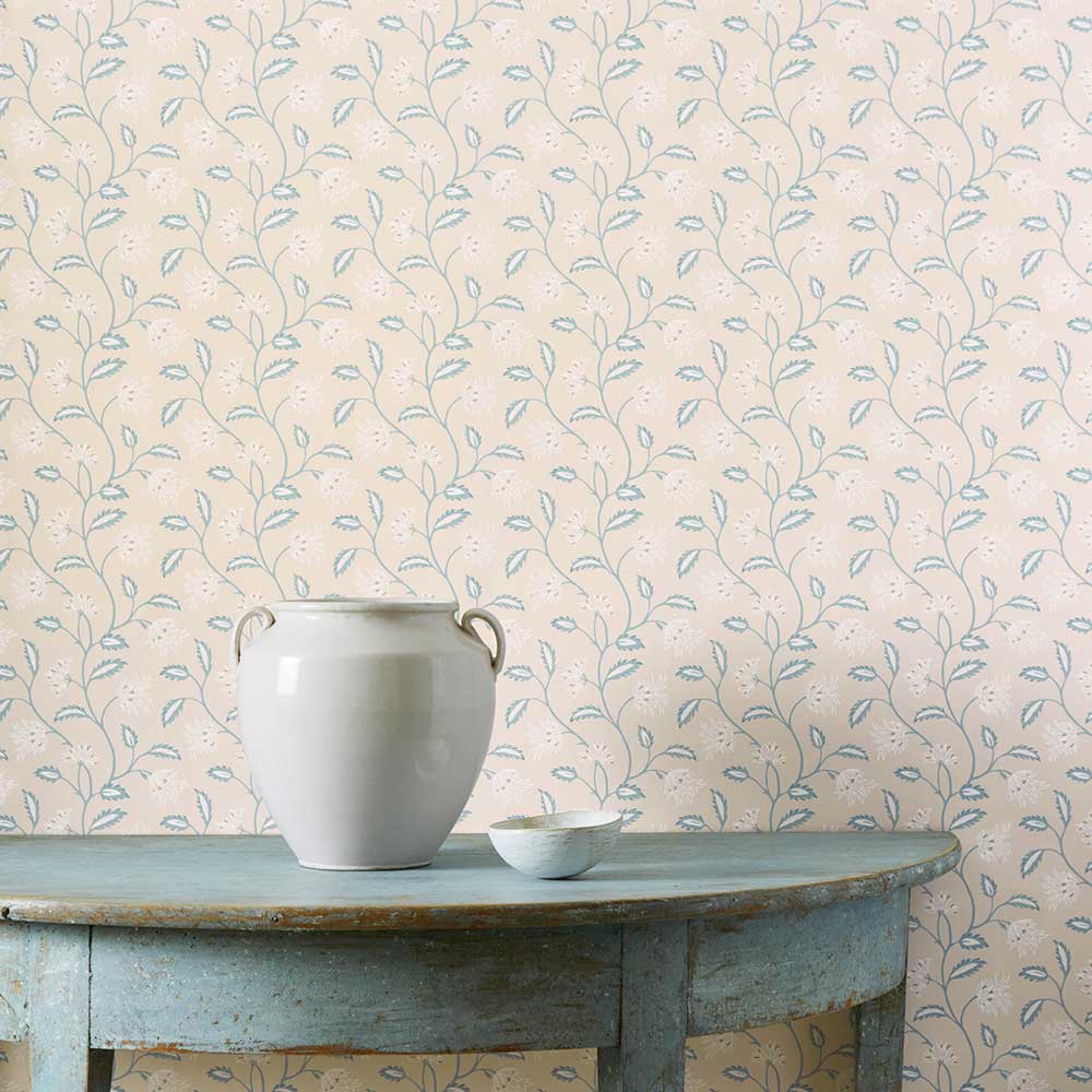 Oterlie Wallpaper - Blue - by Colefax and Fowler