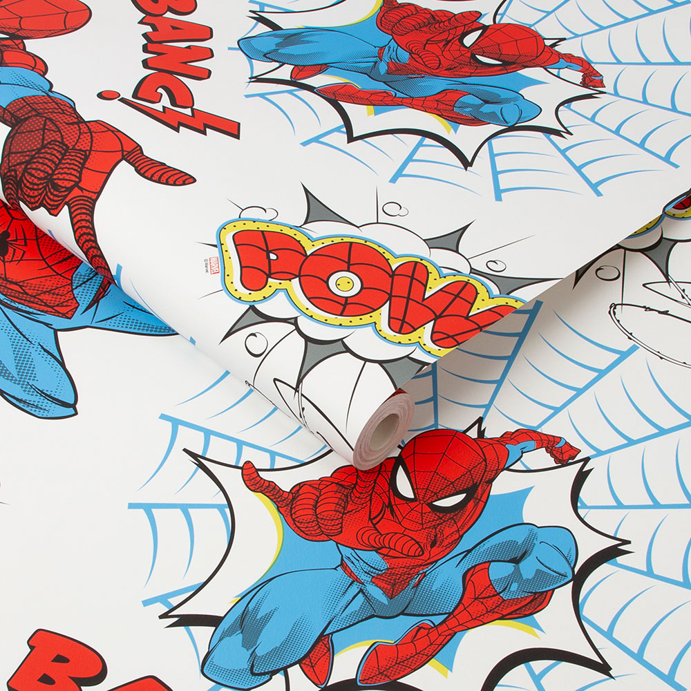 Spiderman Pow! Wallpaper - Multi - by Kids @ Home