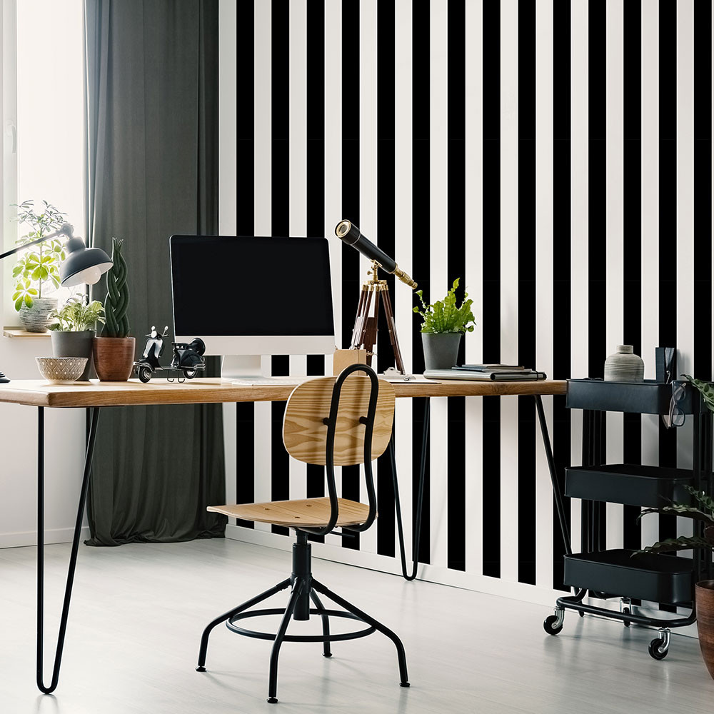Stripe Wallpaper - Monochrome - by Superfresco Easy