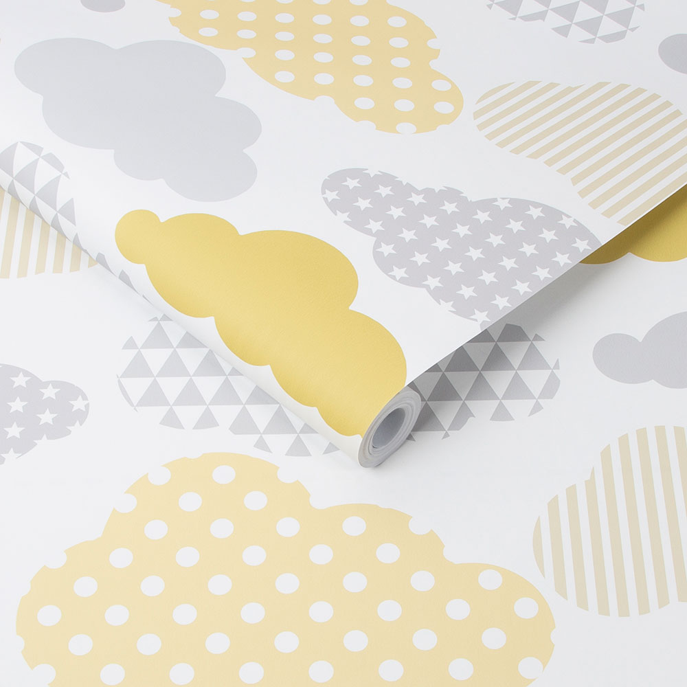 Clouds Wallpaper - Yellow - by Superfresco Easy